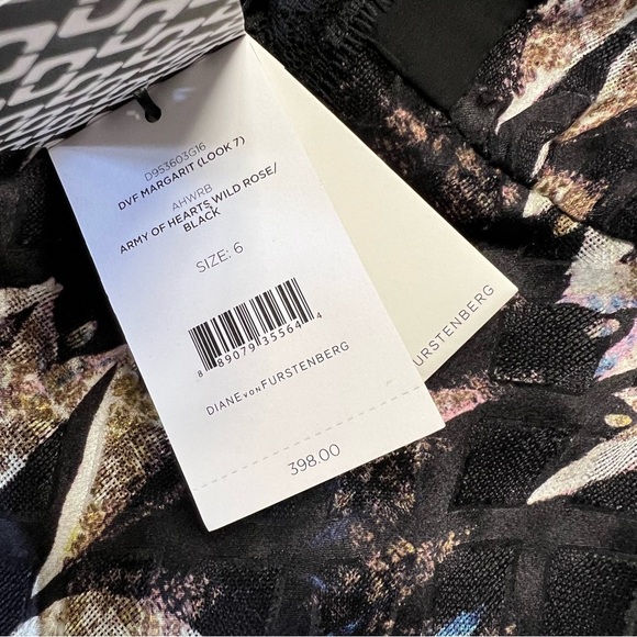 NWT Diane Von Furstenberg Margarit Printed Slip Dress, Army of Hearts SZ 6 - Picture 8 of 10